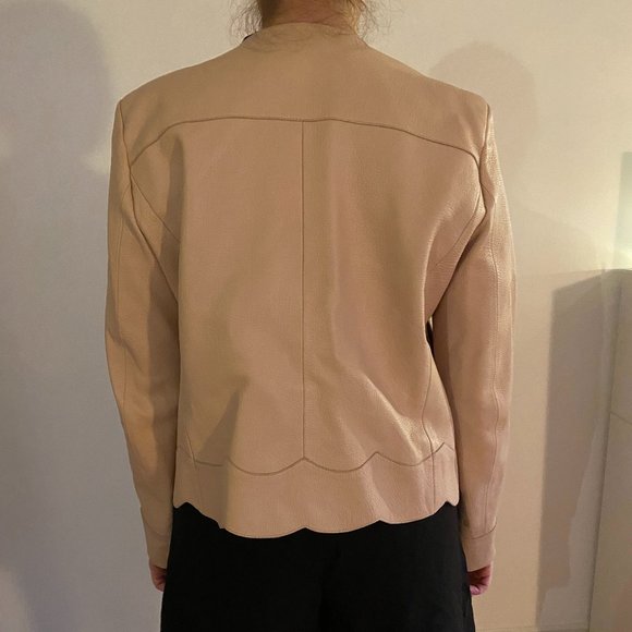 Sandro leather jacket with scalloped edges - Picture 3 of 7